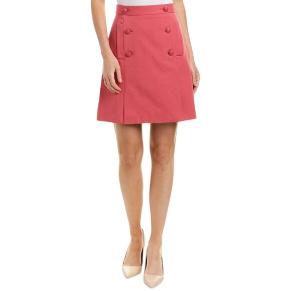 Brooks Brothers Button Military Skirt Pink Knee Length Size 14 - Picture 2 of 7